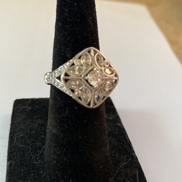 NONE Jewelry - ELEGANT STERLING SILVER FILIGREE RING WITH RHINESTONES NWOT